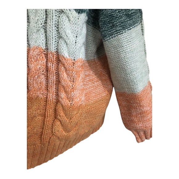 altar’d‎ state green orange ombre chunky knit mock neck sweater size medium new - Picture 11 of 16